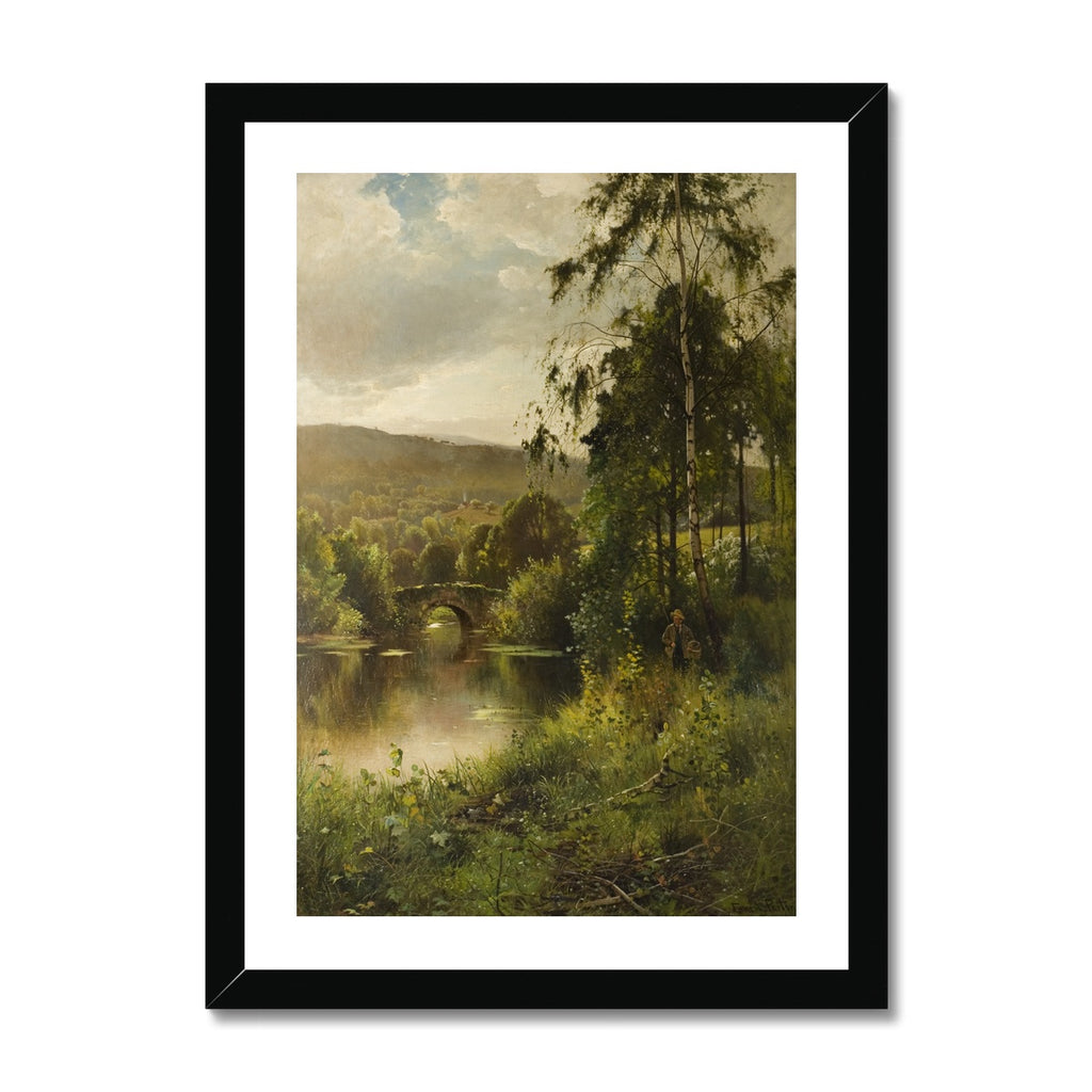 Fine Art Print Framed - Landscape in Derbyshire by Ernest Parton
