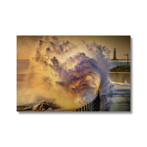 Printed Canvas - Seaburn Waves, Sunderland by David Allan