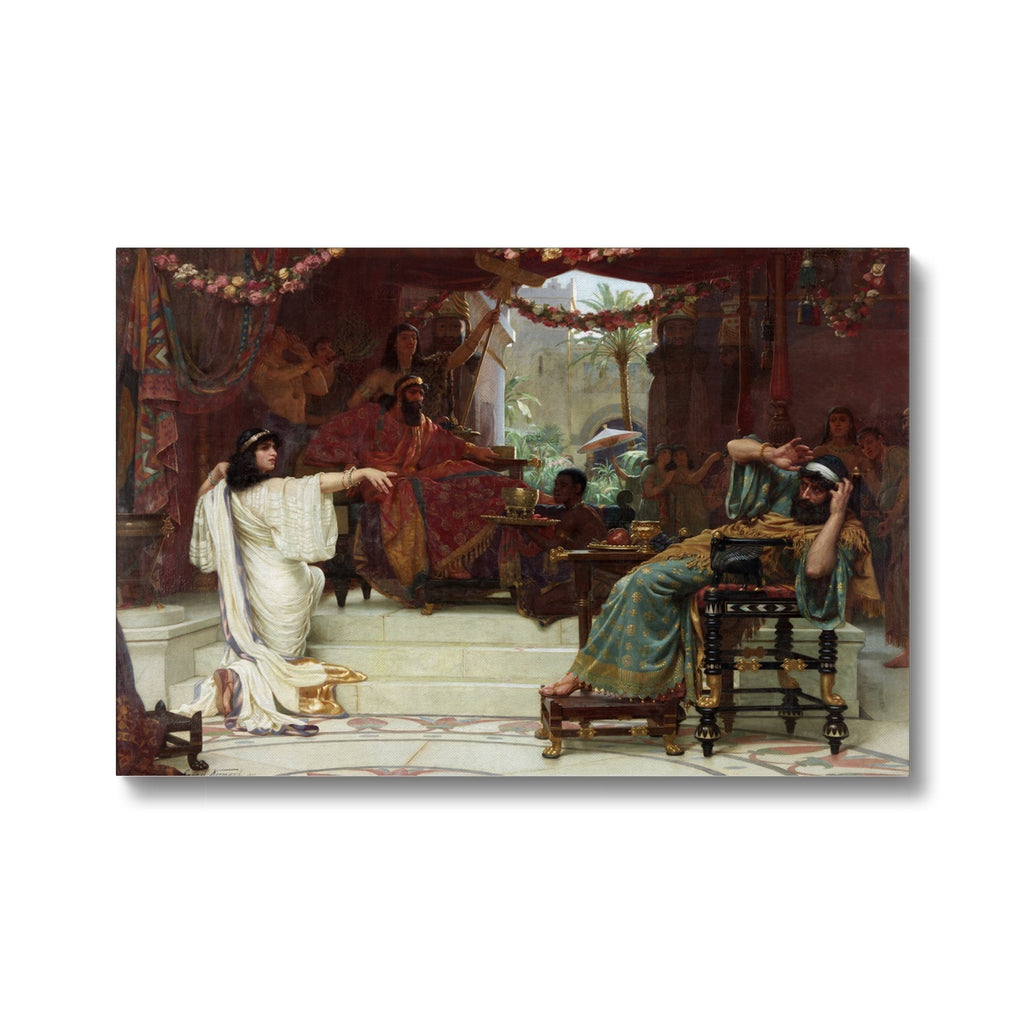 Printed Canvas - Esther Denouncing Haman to King Ahasuerus by Ernest Normand