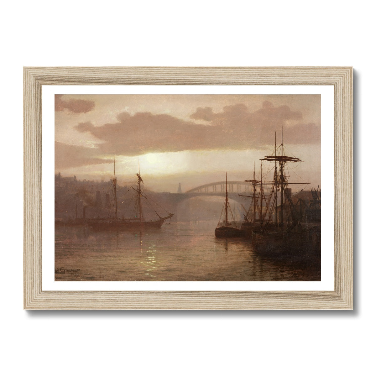 Fine Art Print Framed - Sunderland Harbour by Louis Grimshaw
