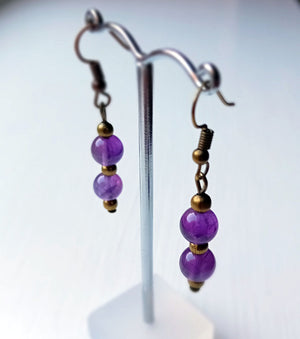 Earrings - Amethyst Semi Precious Gemstones