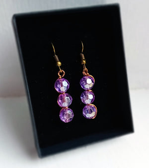 Earrings - Aurora Borealis Glass 3 Tier Drop