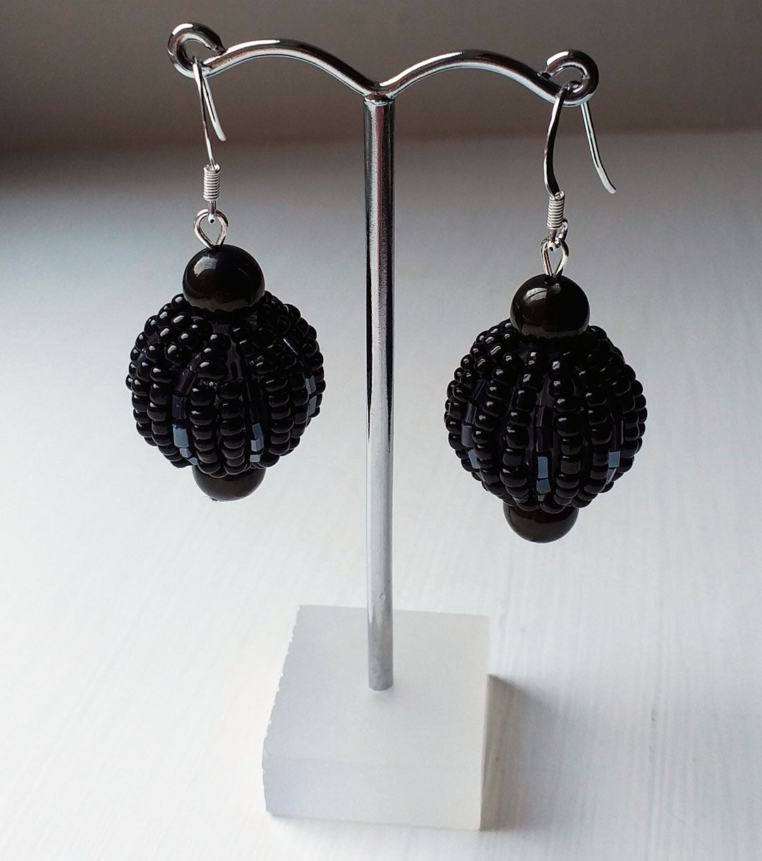 Earrings - Whitby Jet with 925 Sterling Silver Hooks