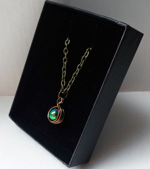 Necklace - Bronze and Hematite Gemstone Pendant