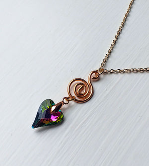 Necklace - Northern Lights Crystal Heart