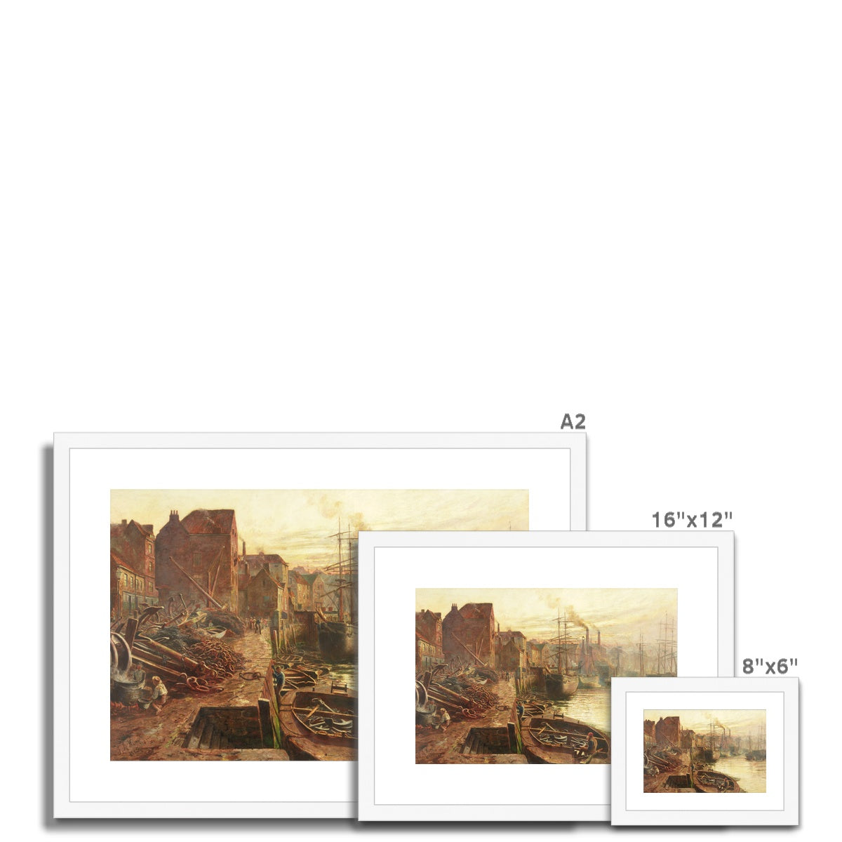 Fine Art Print Framed & Mounted - Old Sunderland by Thomas Hemy