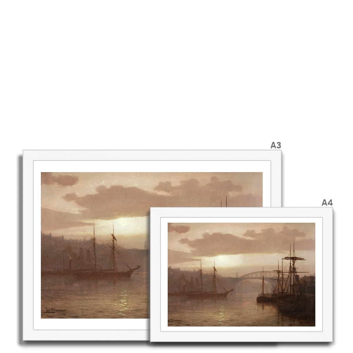 Fine Art Print Framed - Sunderland Harbour by Louis Grimshaw