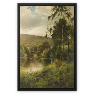 Framed Canvas - Landscape in Derbyshire by Ernest Parton