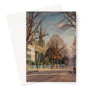 Greetings Card - Spring in the Suburbs by Francis Dodd