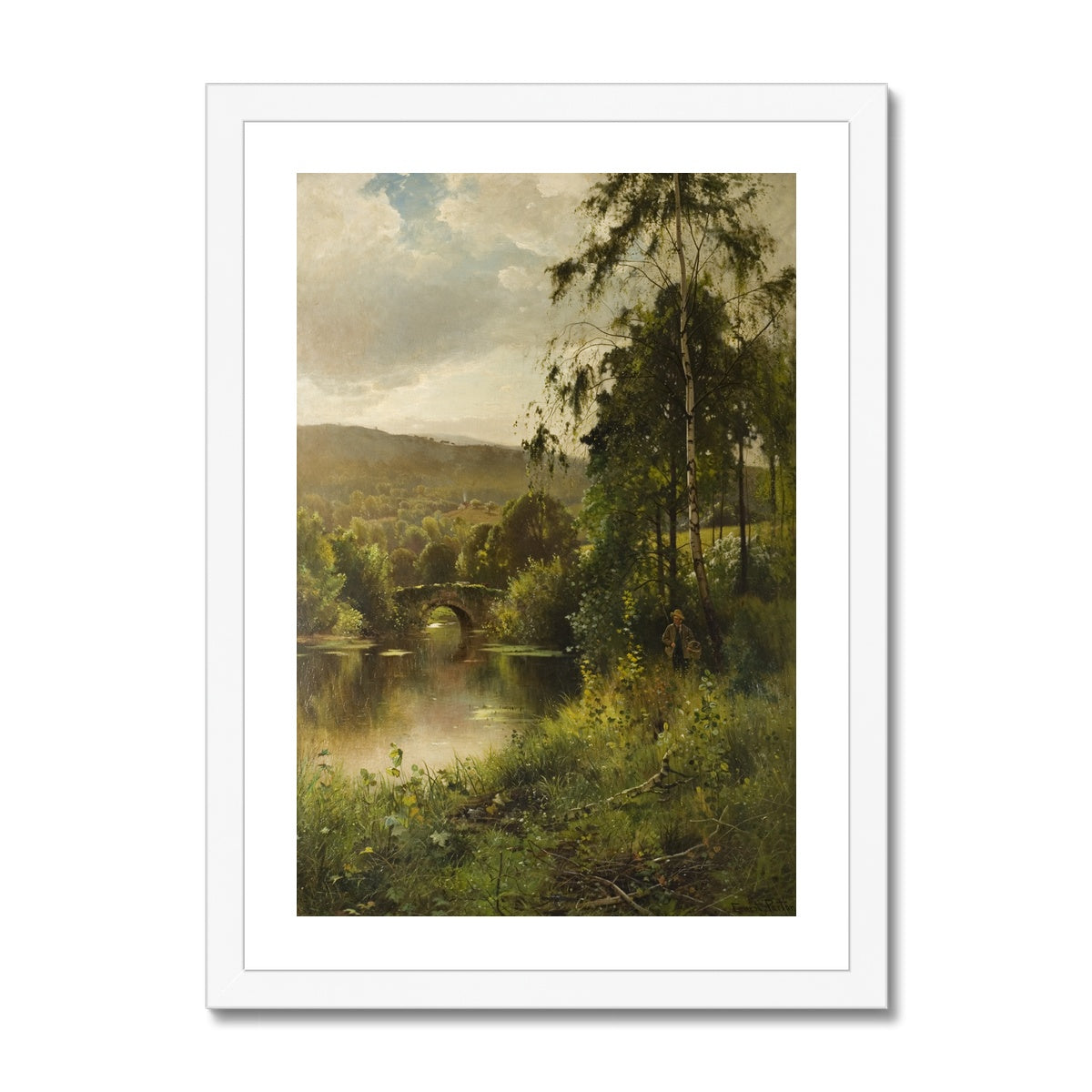 Fine Art Print Framed - Landscape in Derbyshire by Ernest Parton
