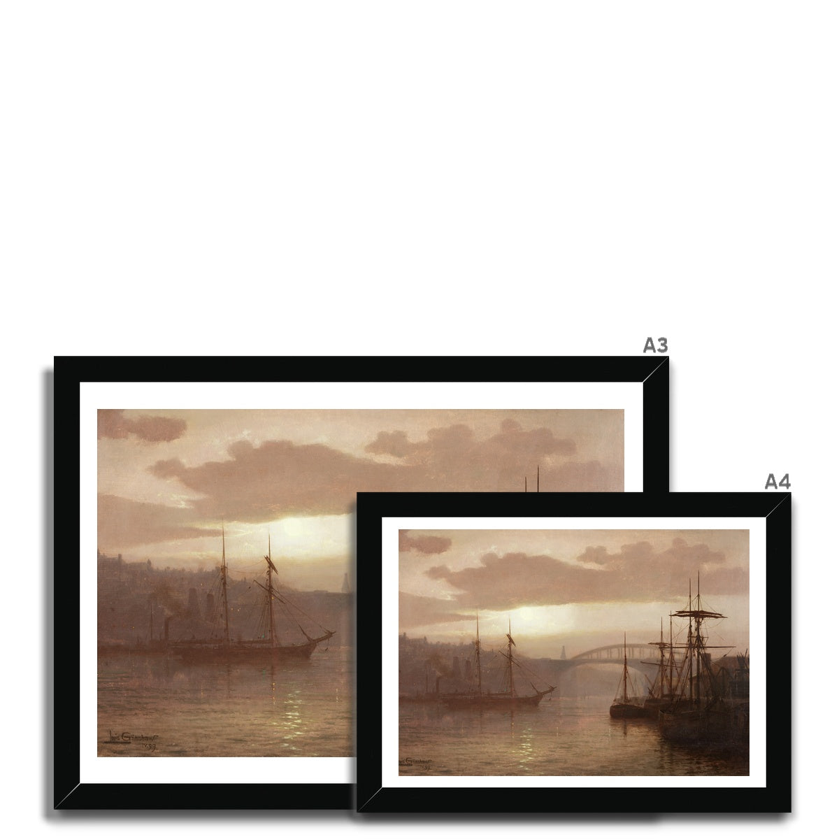 Fine Art Print Framed - Sunderland Harbour by Louis Grimshaw