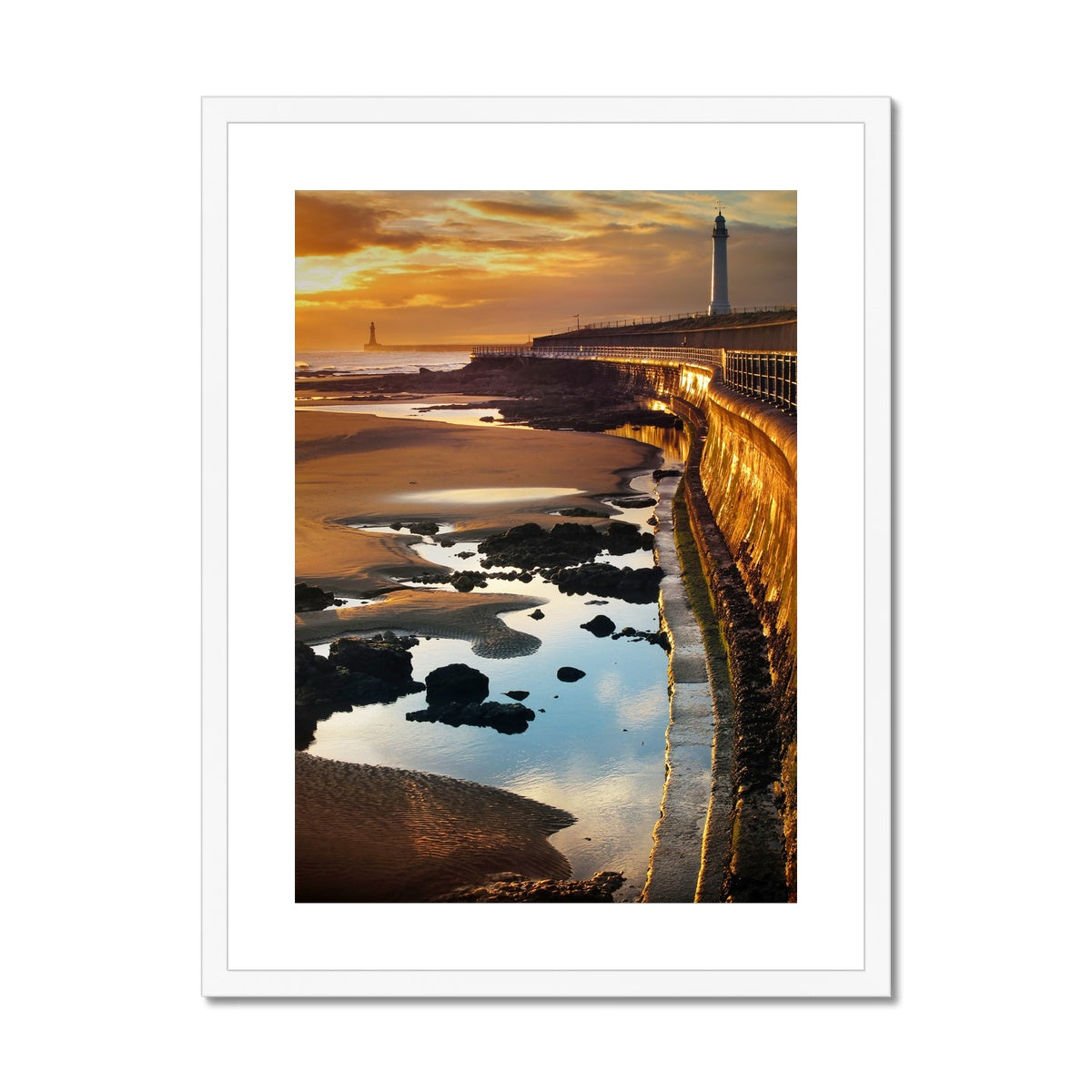 Fine Art Print Framed & Mounted - Seaburn Sunrise, Sunderland