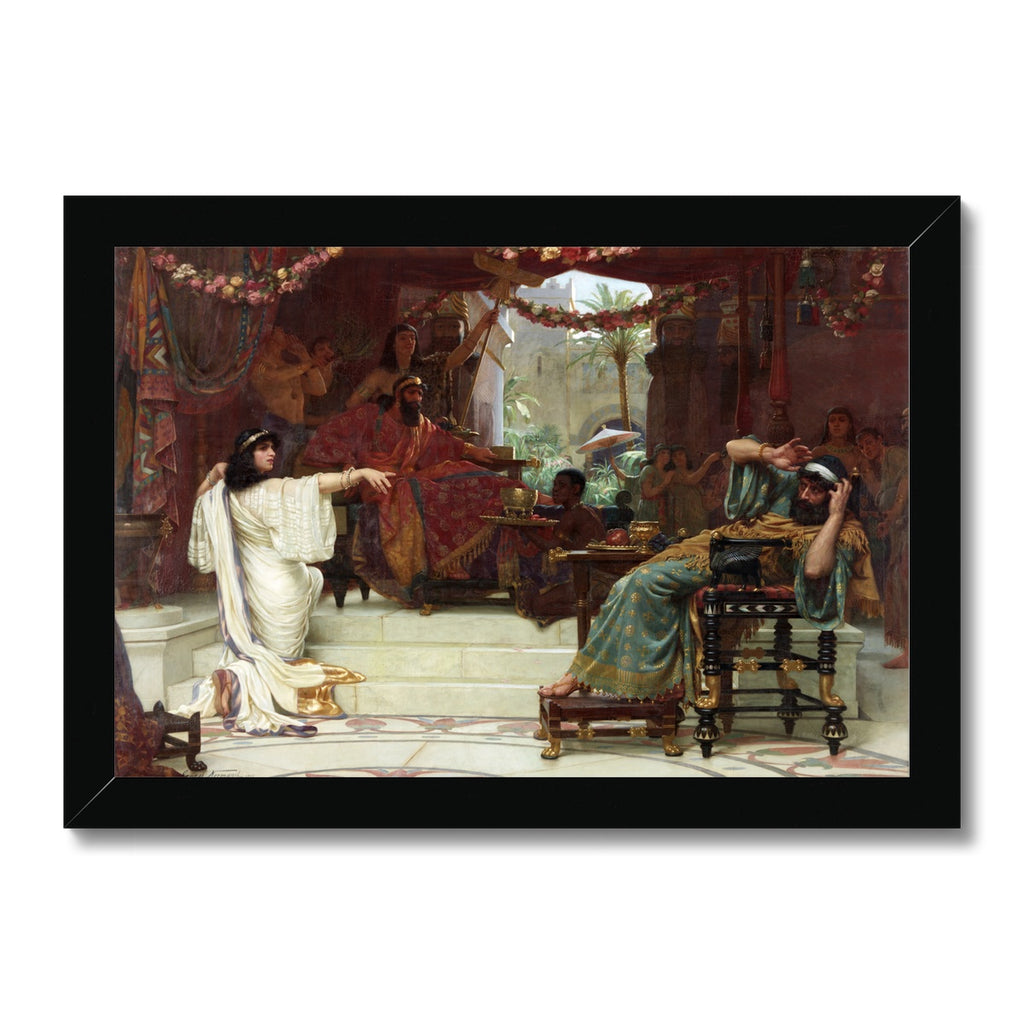 Fine Art Print Framed - Esther Denouncing Haman to King Ahasuerus by Ernest Normand