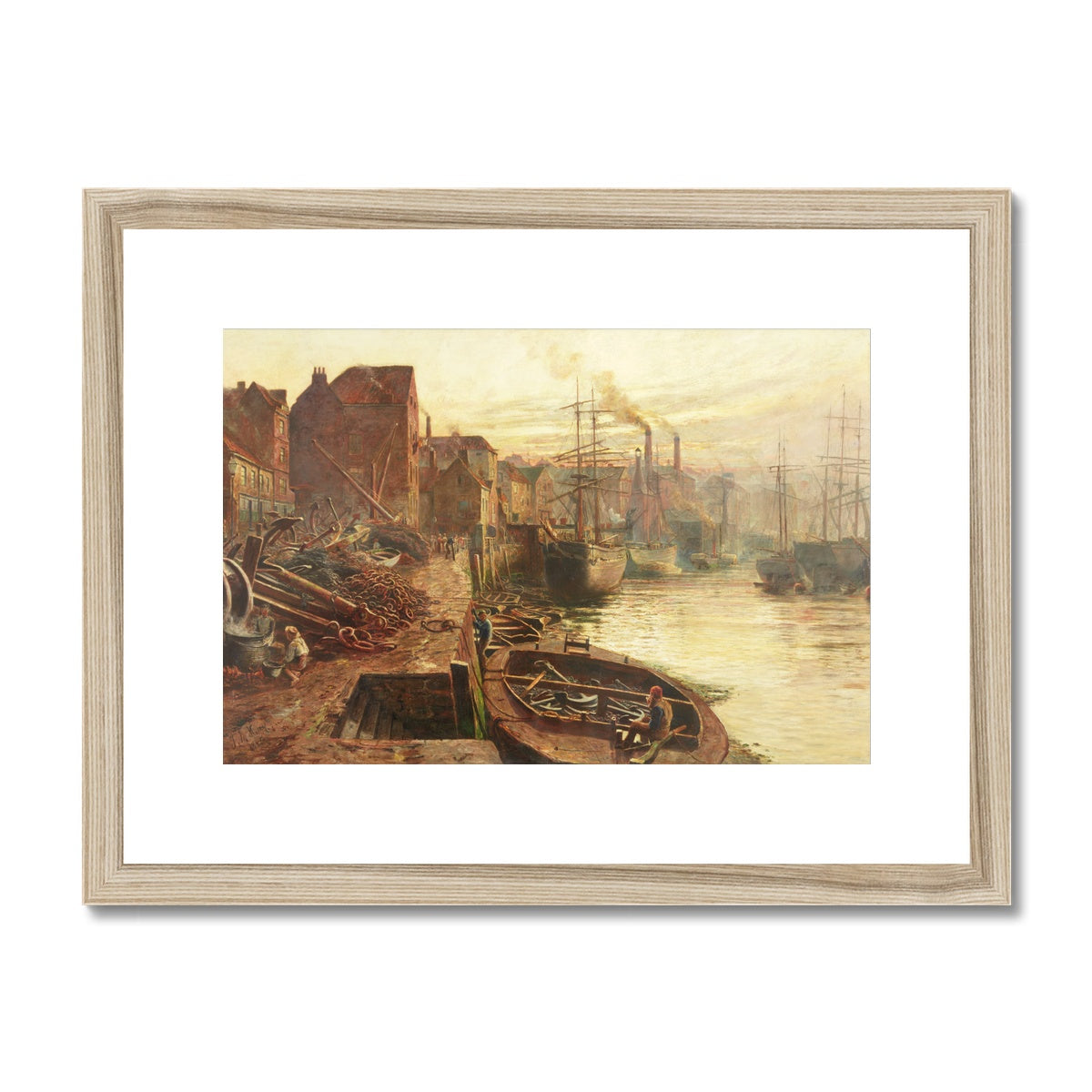 Fine Art Print Framed & Mounted - Old Sunderland by Thomas Hemy