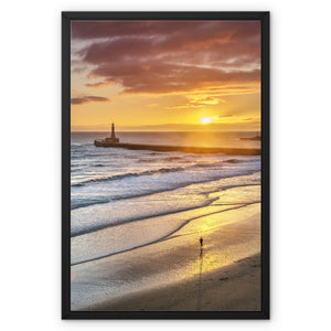 Framed Canvas - Roker Sunrise by David Allan