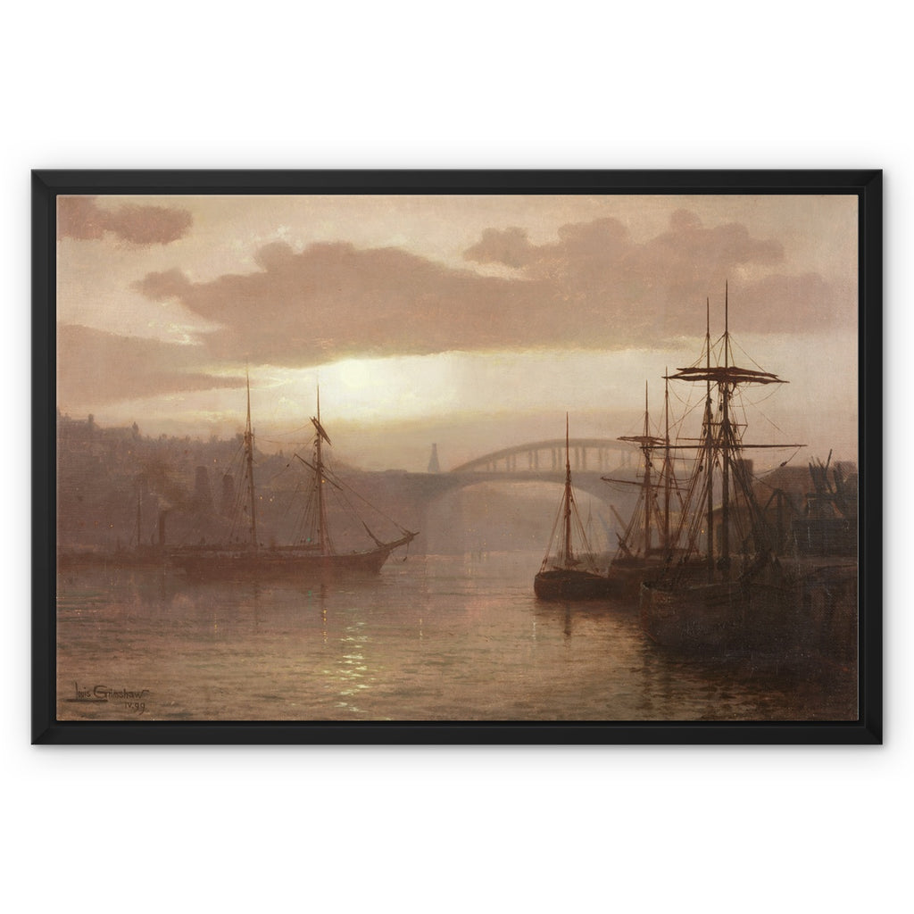 Framed Canvas - Sunderland Harbour by Louis Grimshaw