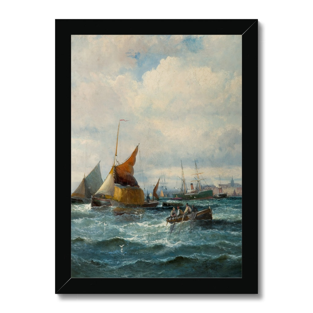 Fine Art Print Framed - Shipping off a Headland by Georges Thornley