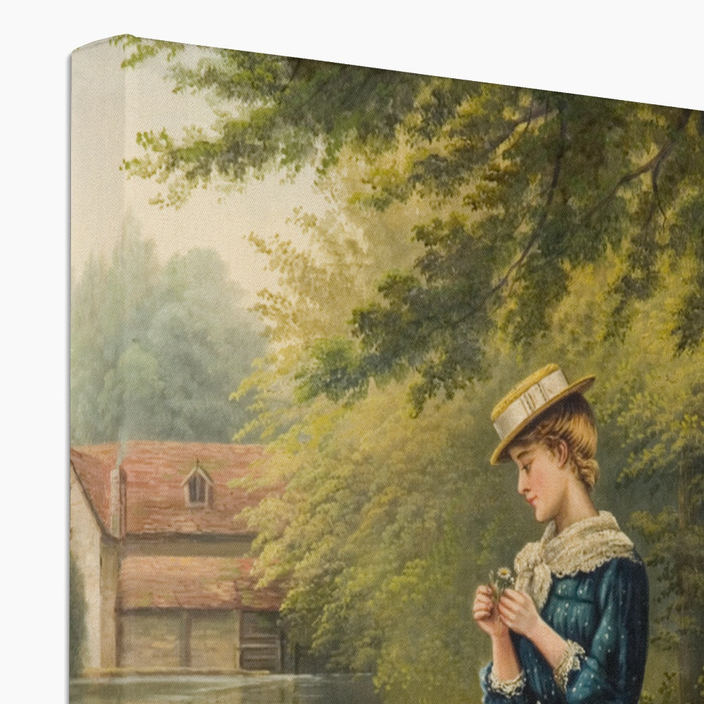 Printed Canvas - Portrait of a Woman and a Dog by Albert Drinkwater