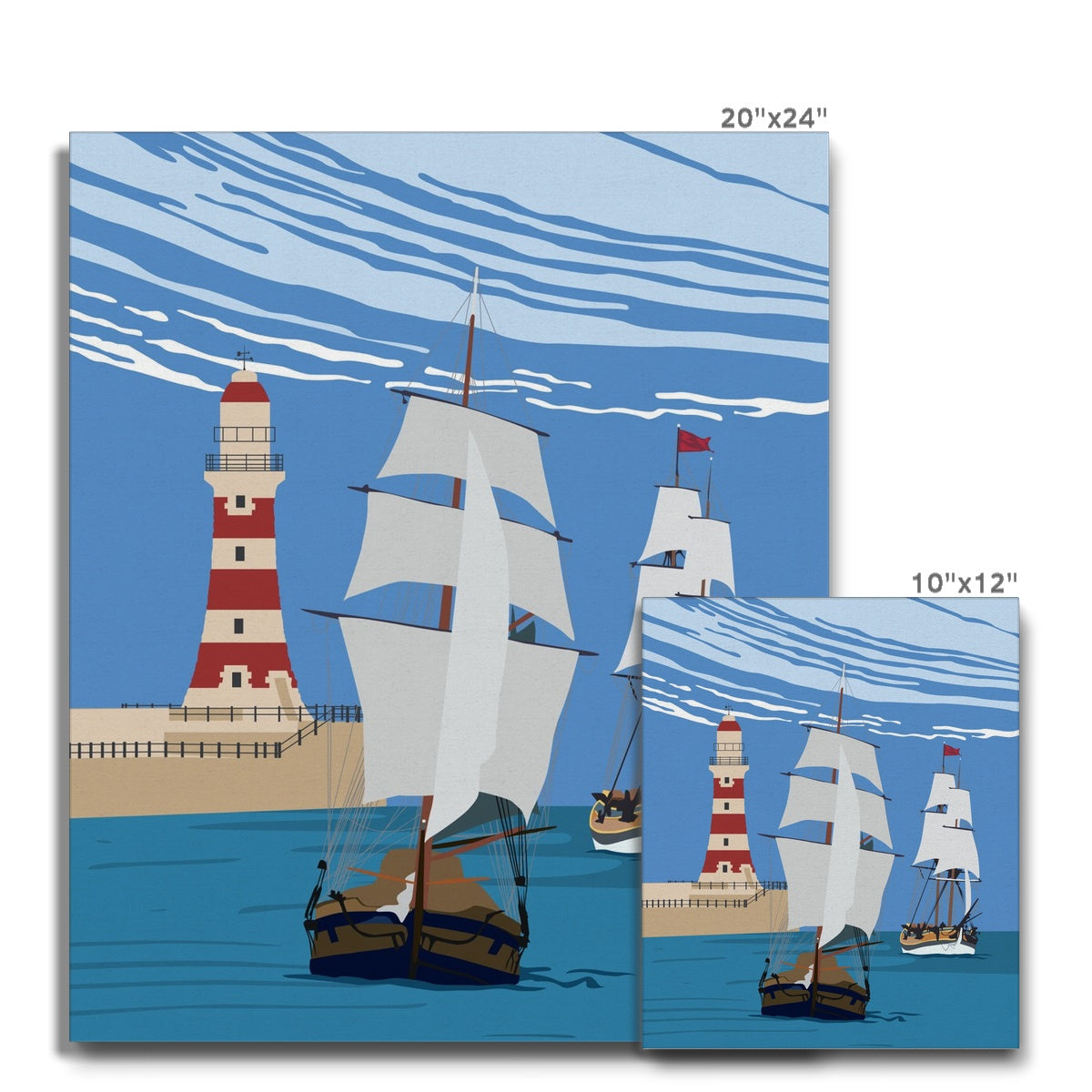 Printed Canvas - Roker Pier Poster Art