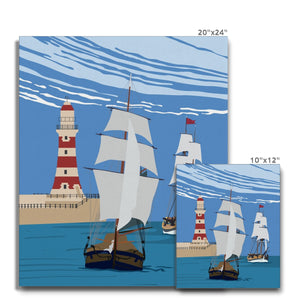 Printed Canvas - Roker Pier Poster Art
