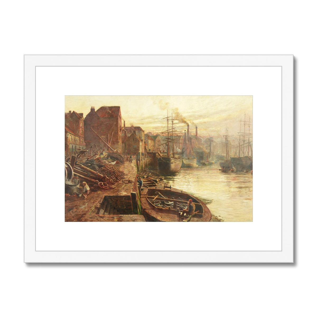 Fine Art Print Framed & Mounted - Old Sunderland by Thomas Hemy