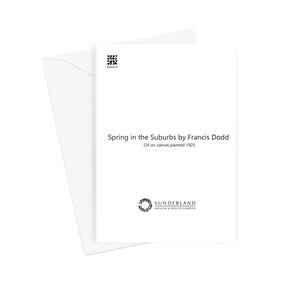 Greetings Card - Spring in the Suburbs by Francis Dodd