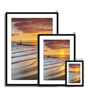 Fine Art Print Framed & Mounted - Roker Sunrise by David Allan