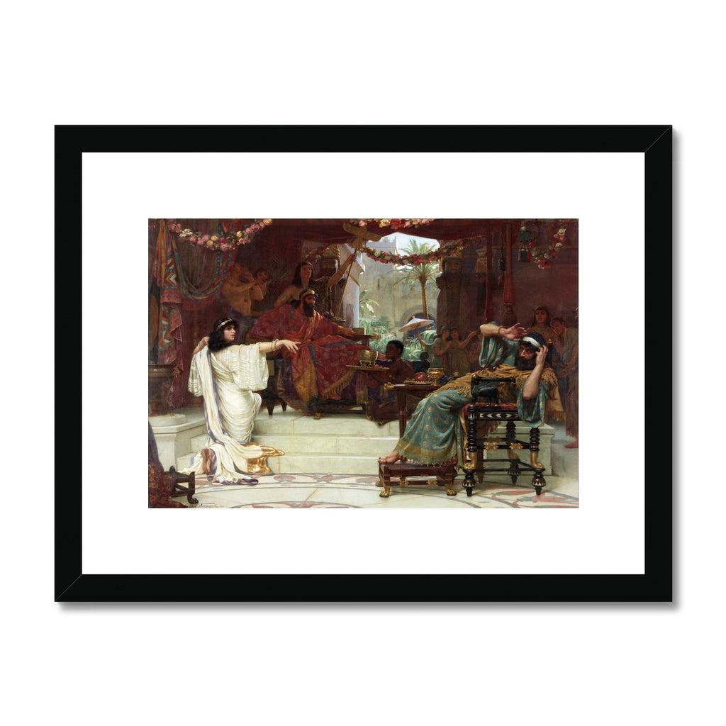 Fine Art Print Framed & Mounted - Esther Denouncing Haman to King Ahasuerus by Ernest Normand