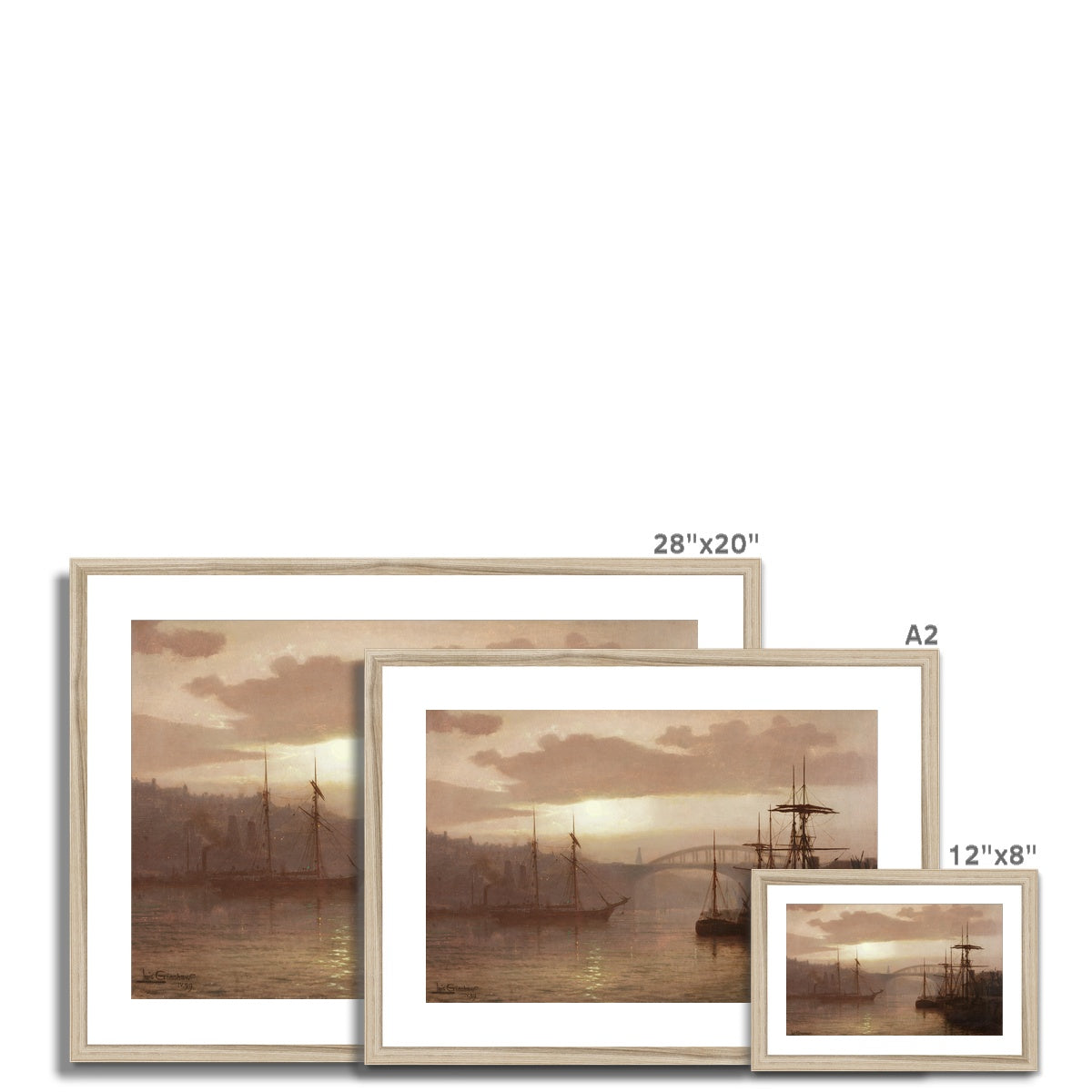 Fine Art Print Framed & Mounted - Sunderland Harbour by Louis Grimshaw