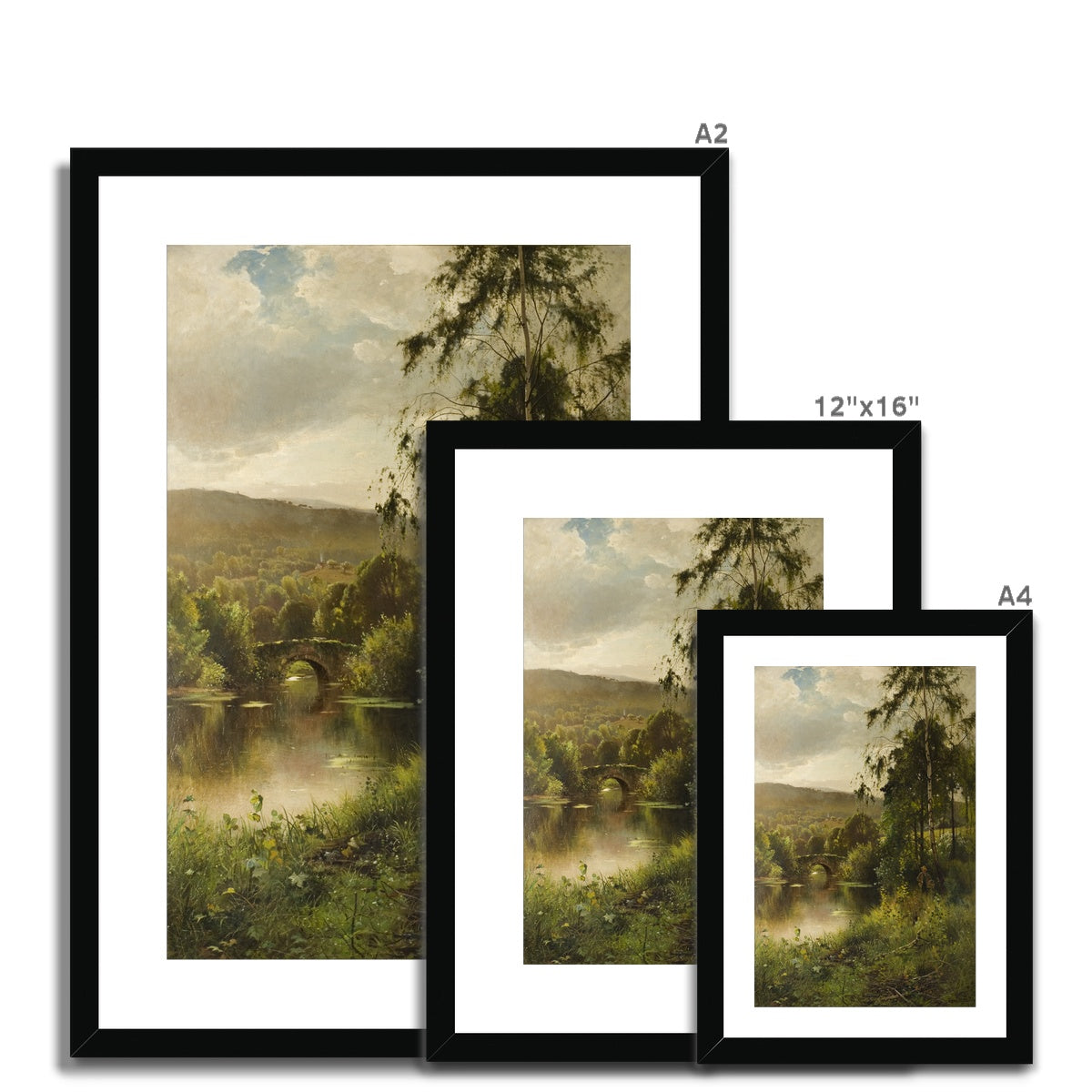Fine Art Print Framed & Mounted - Landscape in Derbyshire by Ernest Parton