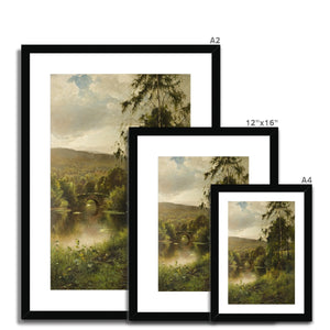 Fine Art Print Framed & Mounted - Landscape in Derbyshire by Ernest Parton