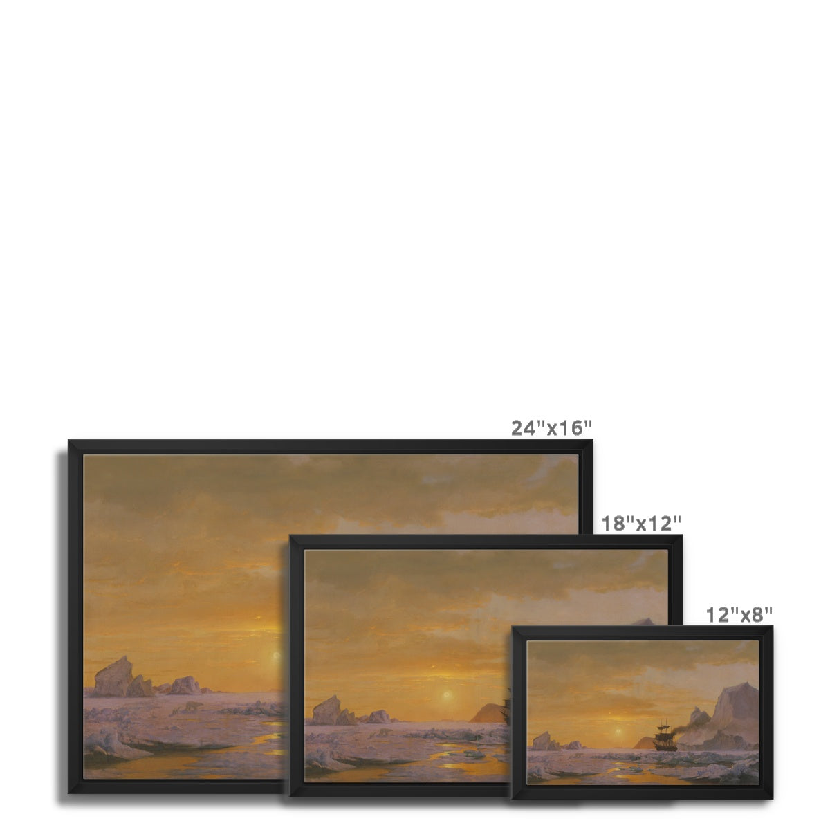Framed Canvas - Arctic Regions by William Bradford