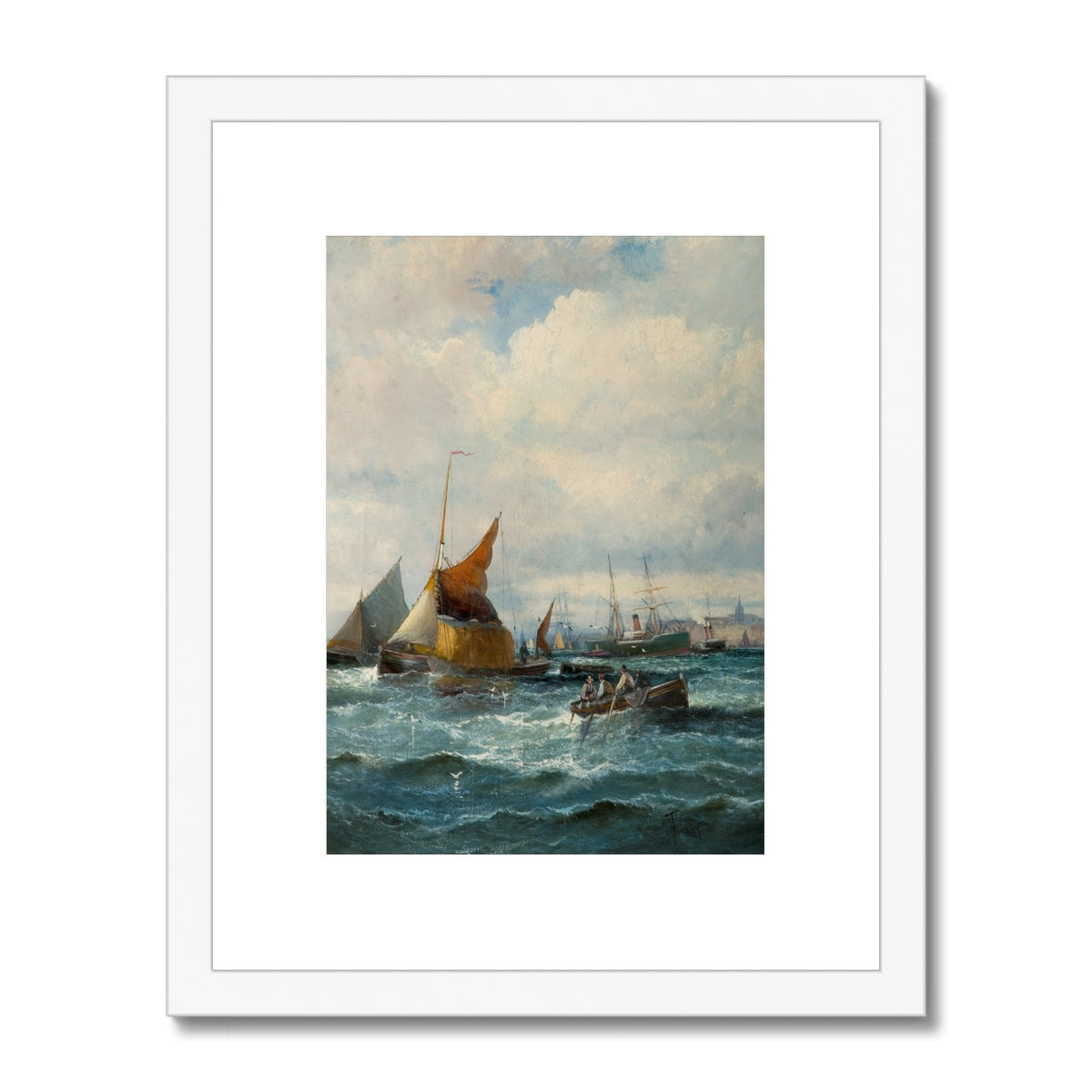 Fine Art Print Framed & Mounted - Shipping off a Headland by Georges Thornley
