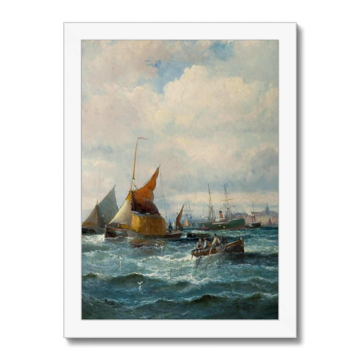 Fine Art Print Framed - Shipping off a Headland by Georges Thornley