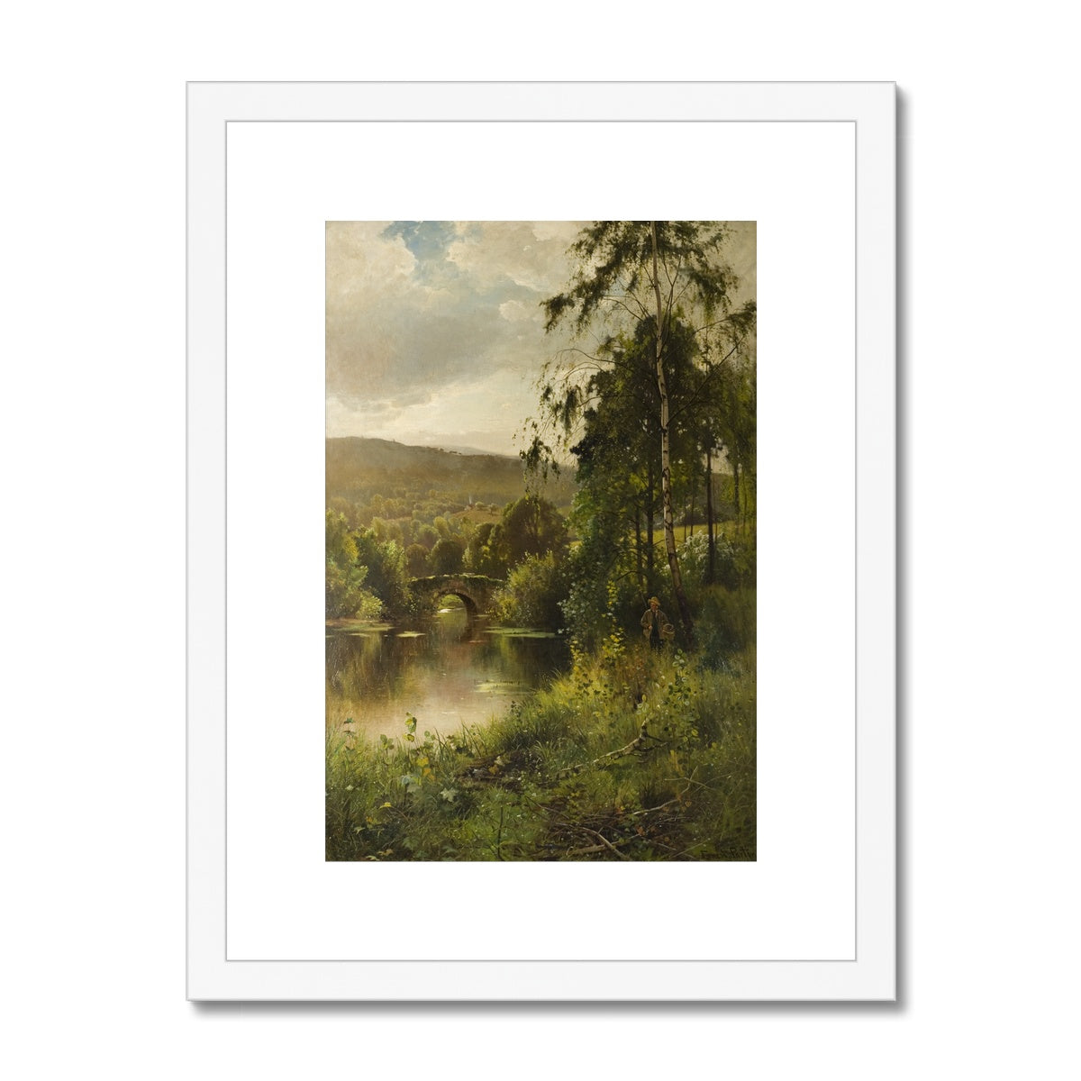 Fine Art Print Framed & Mounted - Landscape in Derbyshire by Ernest Parton