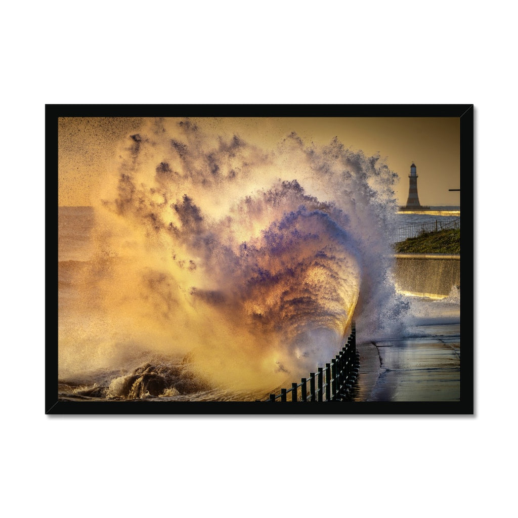 Fine Art Print Framed - Seaburn Waves, Sunderland by David Allan