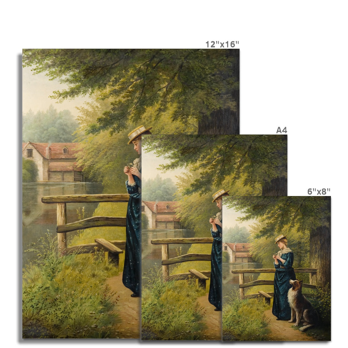 Fine Art Print - Portrait of a Woman and a Dog by Albert Drinkwater