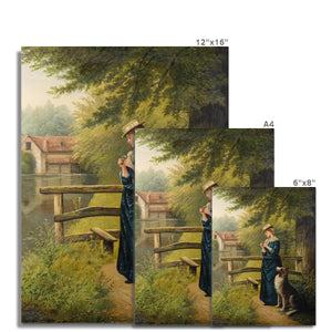 Fine Art Print - Portrait of a Woman and a Dog by Albert Drinkwater