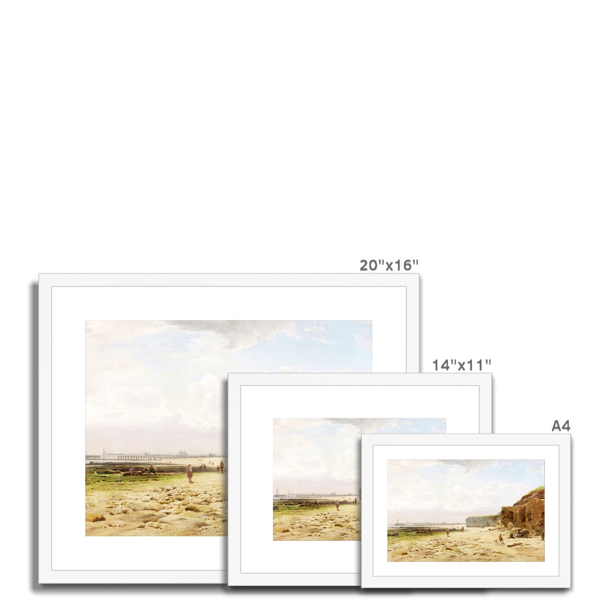 Fine Art Print Framed & Mounted - Roker Beach by William Crosby