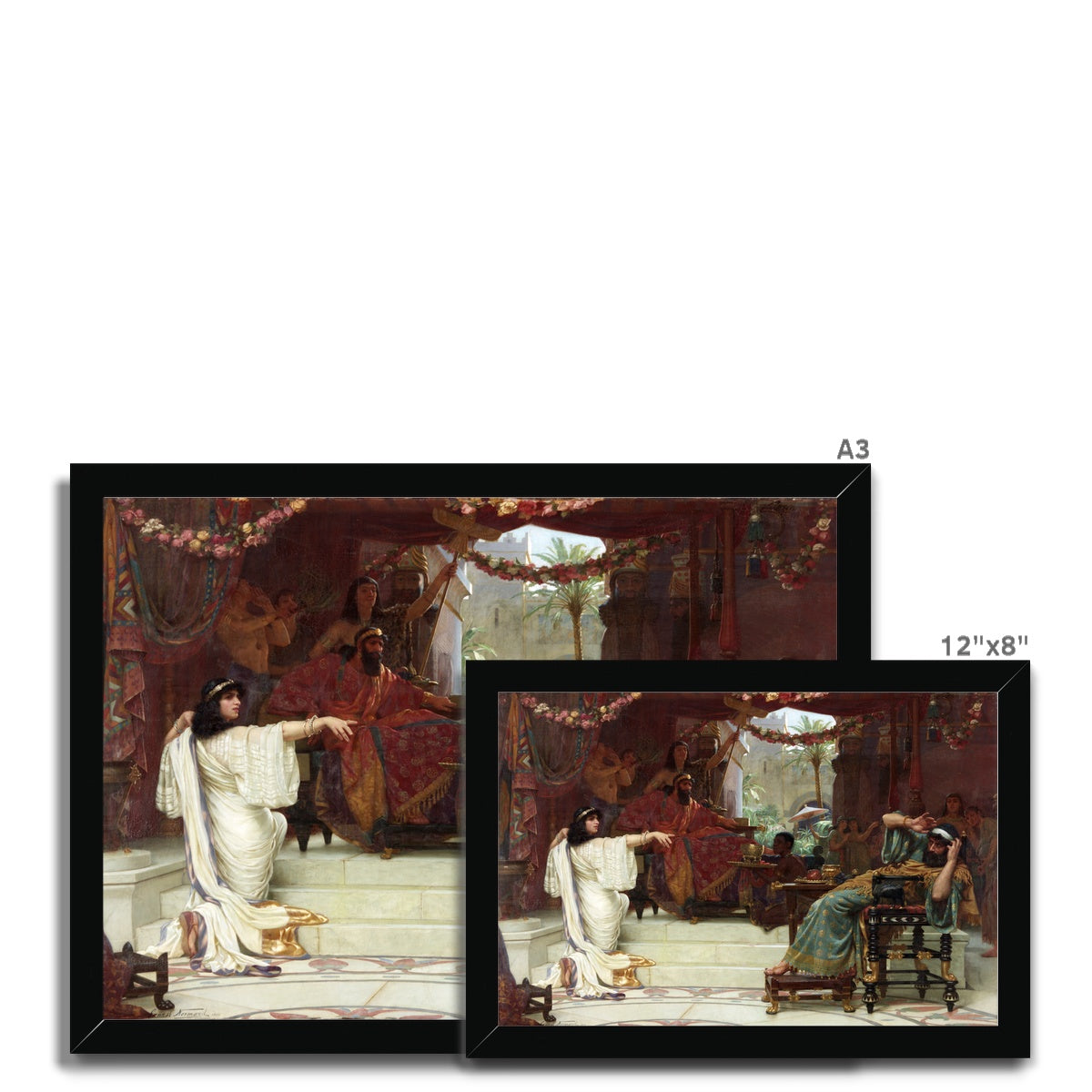 Fine Art Print Framed - Esther Denouncing Haman to King Ahasuerus by Ernest Normand
