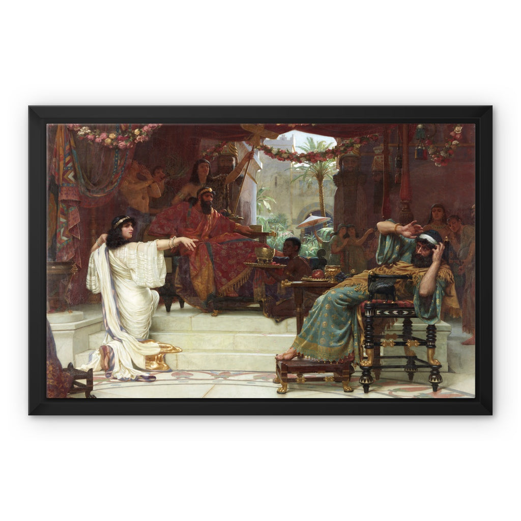 Framed Canvas - Esther Denouncing Haman to King Ahasuerus by Ernest Normand