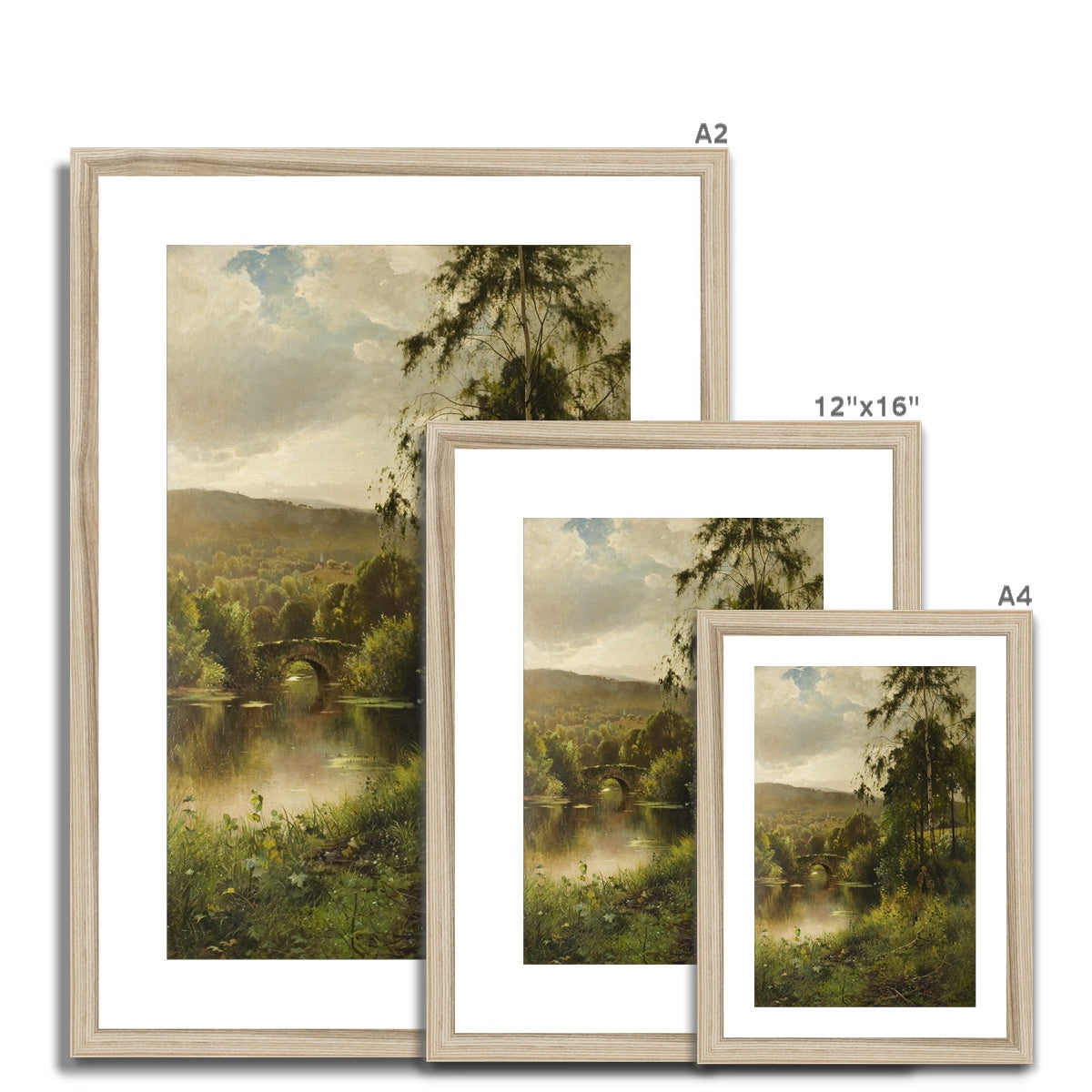 Fine Art Print Framed & Mounted - Landscape in Derbyshire by Ernest Parton