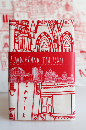 Sunderland Illustrated Tea Towel