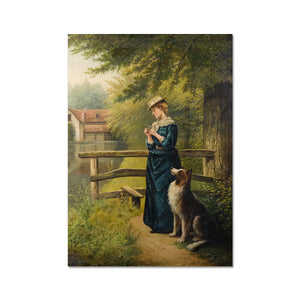 Fine Art Print - Portrait of a Woman and a Dog by Albert Drinkwater