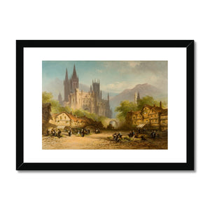 Fine Art Print Framed & Mounted - Market Day at a Town in Normandy, France by Henry Foley