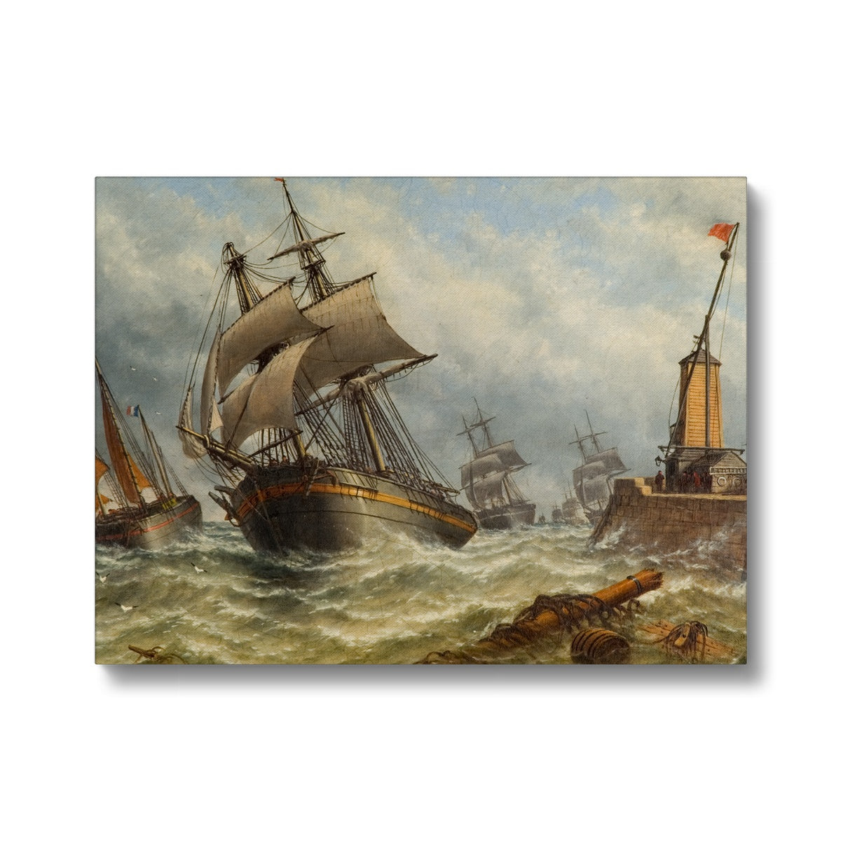 Printed Canvas - Old South Pier and Lighthouse, Sunderland by Stuart Bell