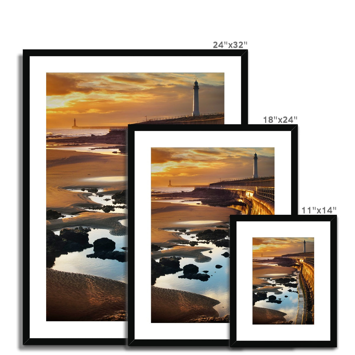 Fine Art Print Framed & Mounted - Seaburn Sunrise, Sunderland