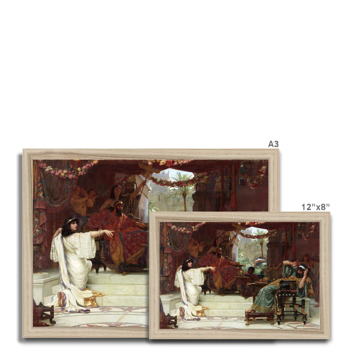 Fine Art Print Framed - Esther Denouncing Haman to King Ahasuerus by Ernest Normand