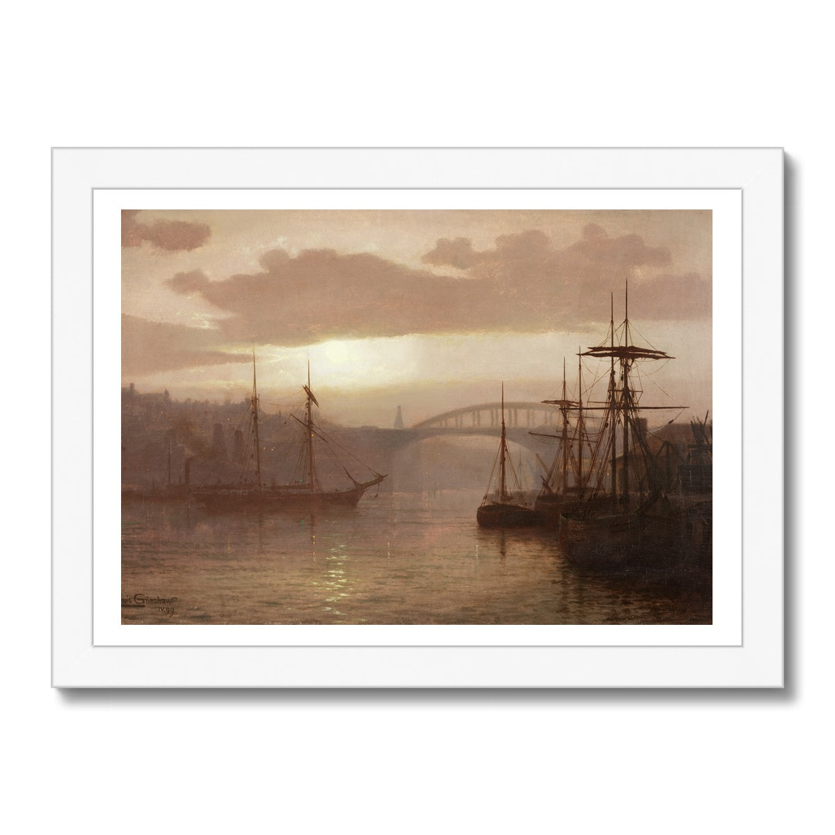 Fine Art Print Framed - Sunderland Harbour by Louis Grimshaw