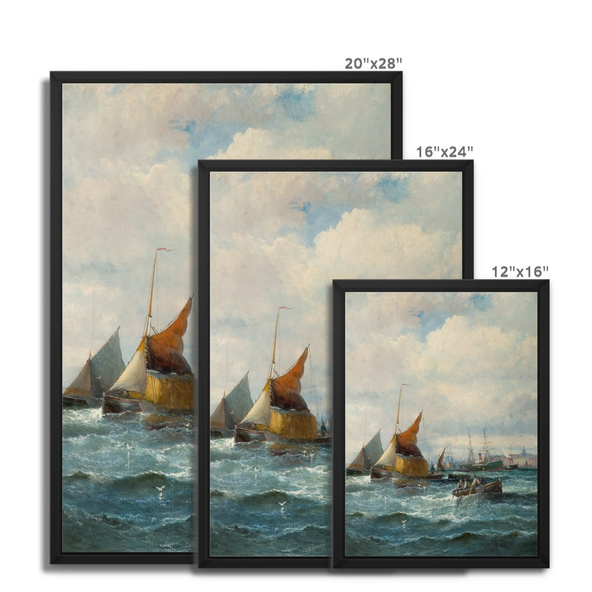 Framed Canvas - Shipping off a Headland by Georges Thornley